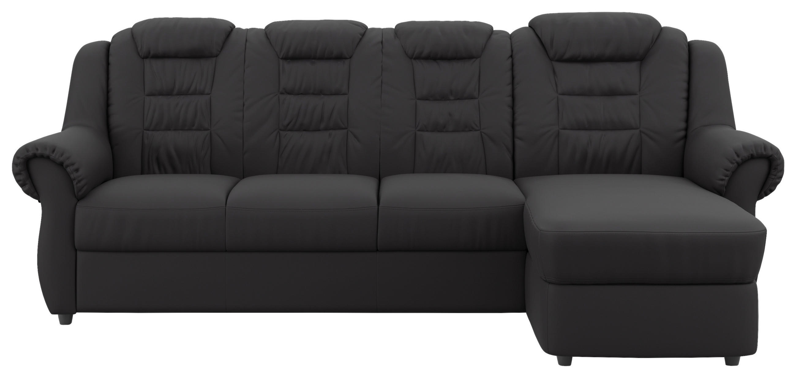 ECKSOFA Lederlook Schwarz  - Schwarz, Konventionell, Kunststoff/Textil (262/165cm) - Livetastic