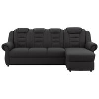 ECKSOFA Lederlook Schwarz  - Schwarz, Konventionell, Kunststoff/Textil (262/165cm) - Livetastic