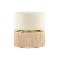 TABURET, kov, textil, kompozitní dřevo, 41/44,5/41 cm - barvy zlata/šampaňská, Basics, kov/kompozitní dřevo (41/44,5/41cm)