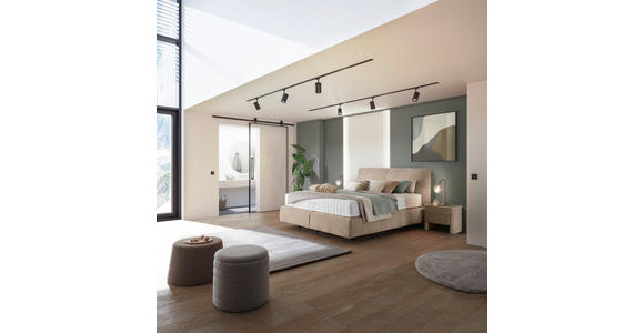 BOXSPRINGBETT 180/200 cm in Beige - Beige/Schwarz, Design, Kunststoff/Textil (180/200cm) - Johann Jakob