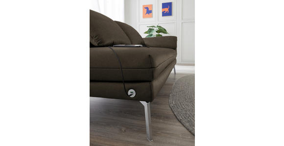 RÉCAMIERE in Echtleder Olivgrün - Chromfarben/Olivgrün, Design, Leder/Metall (209/85-109/95-16cm) - Dieter Knoll