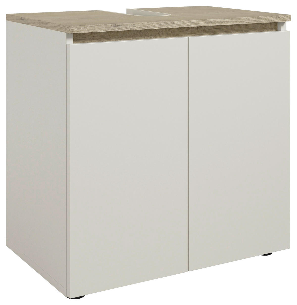 WASCHBECKENUNTERSCHRANK 60/60/38 cm  - Kaschmir/Eichefarben, Design, Holzwerkstoff/Kunststoff (60/60/38cm) - home24