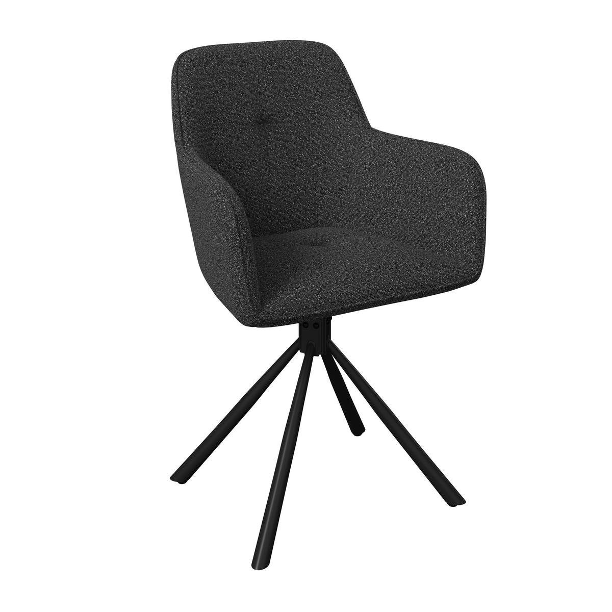 GARTENSTUHL Eisen Schwarz, Dunkelgrau  - Dunkelgrau/Schwarz, MODERN, Textil/Metall (58/86/57cm) - Ambia Garden