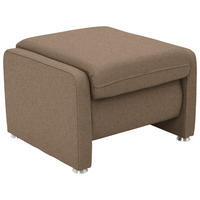 HOCKER Textil Hellbraun  - Hellbraun/Alufarben, Konventionell, Textil/Metall (67/44/58cm) - Beldomo Comfort