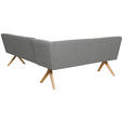 ECKBANK 172/238 cm Webstoff Grau Eiche vollmassiv   - Eichefarben/Grau, KONVENTIONELL, Holz/Textil (172/238cm) - Linea Natura