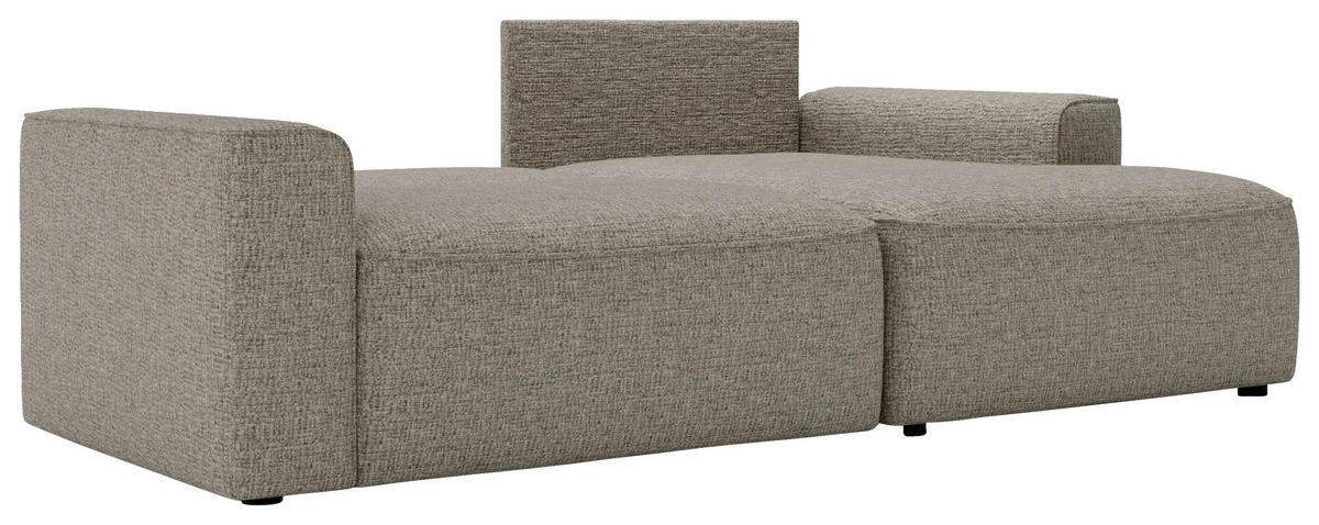 ECKSOFA in Chenille Taupe  - Taupe/Schwarz, Design, Kunststoff/Textil (233/144cm) - Livetastic