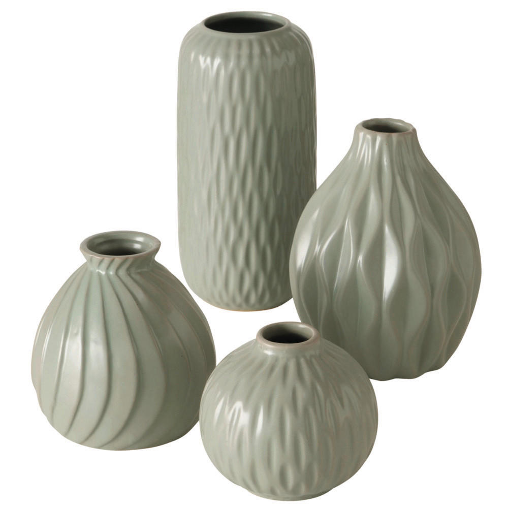 VASE  - Grün, Basics, Keramik - Ambia Home
