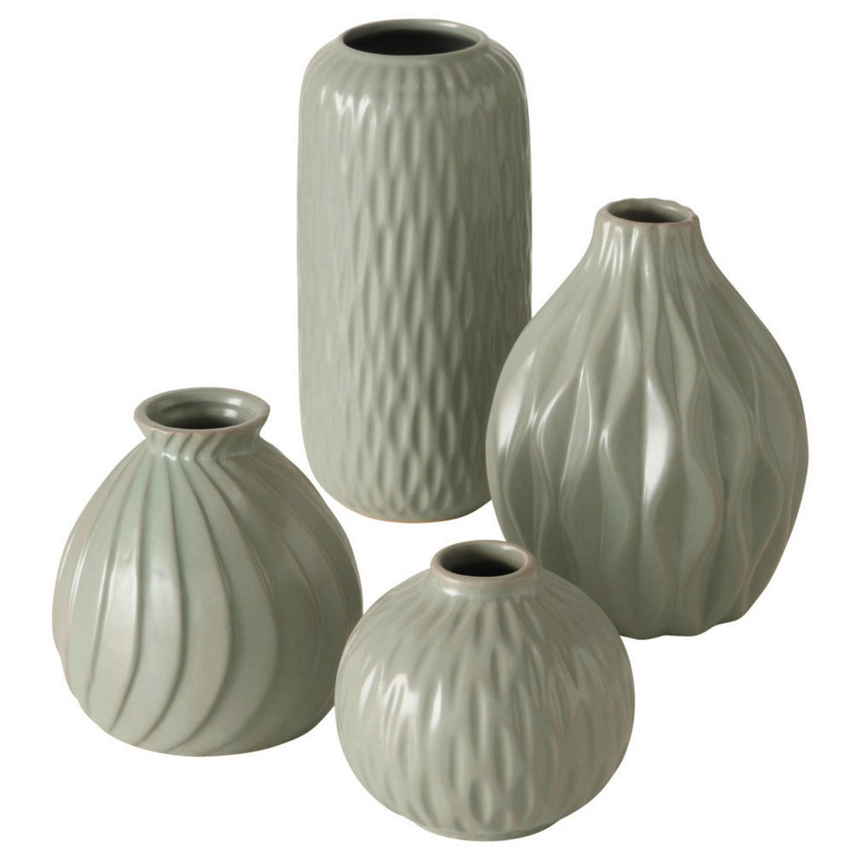 VASE  - Grün, Basics, Keramik - Ambia Home