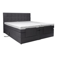 BOXSPRINGBETT 160/200 cm  in Grau  - Schwarz/Grau, Basics, Kunststoff/Textil (160/200cm) - Moderano