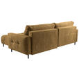 ECKSOFA Honig Chenille  - Schwarz/Honig, KONVENTIONELL, Holz/Textil (266/180cm) - Carryhome