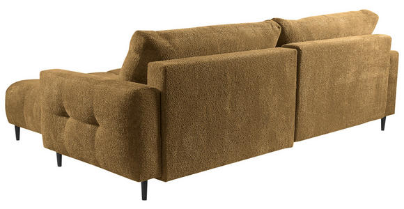 ECKSOFA Honig Chenille  - Schwarz/Honig, KONVENTIONELL, Holz/Textil (266/180cm) - Carryhome