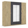 DREHTÜRENSCHRANK in Dunkelgrau, Eiche Artisan  - Dunkelgrau/Alufarben, Design, Glas/Holzwerkstoff (226/210/54cm) - Boxxx