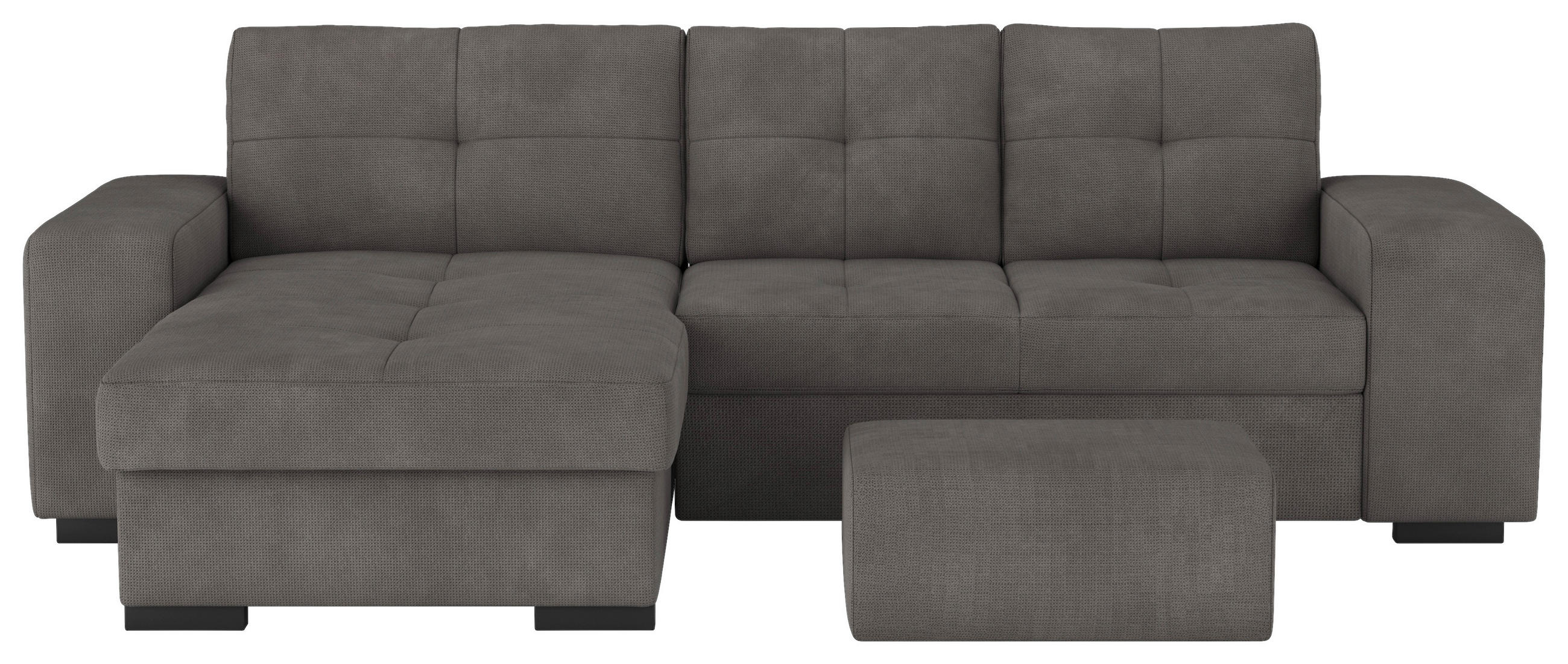 ECKSCHLAFSOFA in Mikrofaser Dunkelgrau  - Dunkelgrau/Schwarz, MODERN, Kunststoff/Textil (156/268cm) - MID.YOU