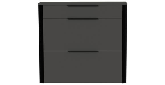 SCHUHSCHRANK Anthrazit - Anthrazit/Schwarz, Design, Holzwerkstoff/Metall (104/96/34cm) - Dieter Knoll