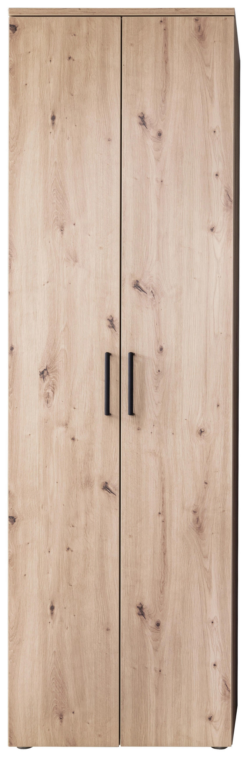 GARDEROBENSCHRANK  in 60/200/38 cm  - Eichefarben/Schwarz, KONVENTIONELL, Holzwerkstoff/Metall (60/200/38cm) - Moderano