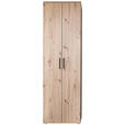 GARDEROBENSCHRANK  in 60/200/38 cm  - Eichefarben/Schwarz, KONVENTIONELL, Holzwerkstoff/Metall (60/200/38cm) - Moderano