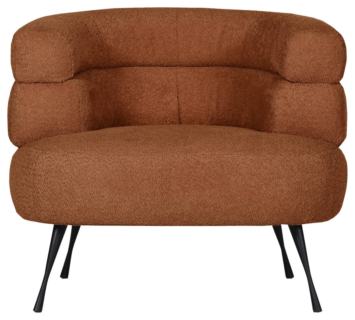 SESSEL in Chenille Kupferfarben  - Schwarz/Kupferfarben, Konventionell, Textil/Metall (92/75/78cm)