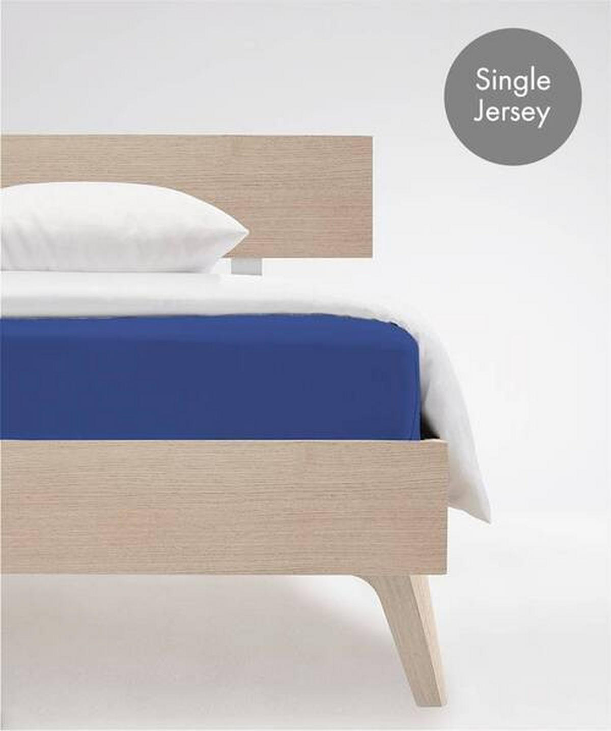 SPANNBETTTUCH Jenny C Single-Jersey  - Blau, Basics, Textil (100/200cm) - Fleuresse
