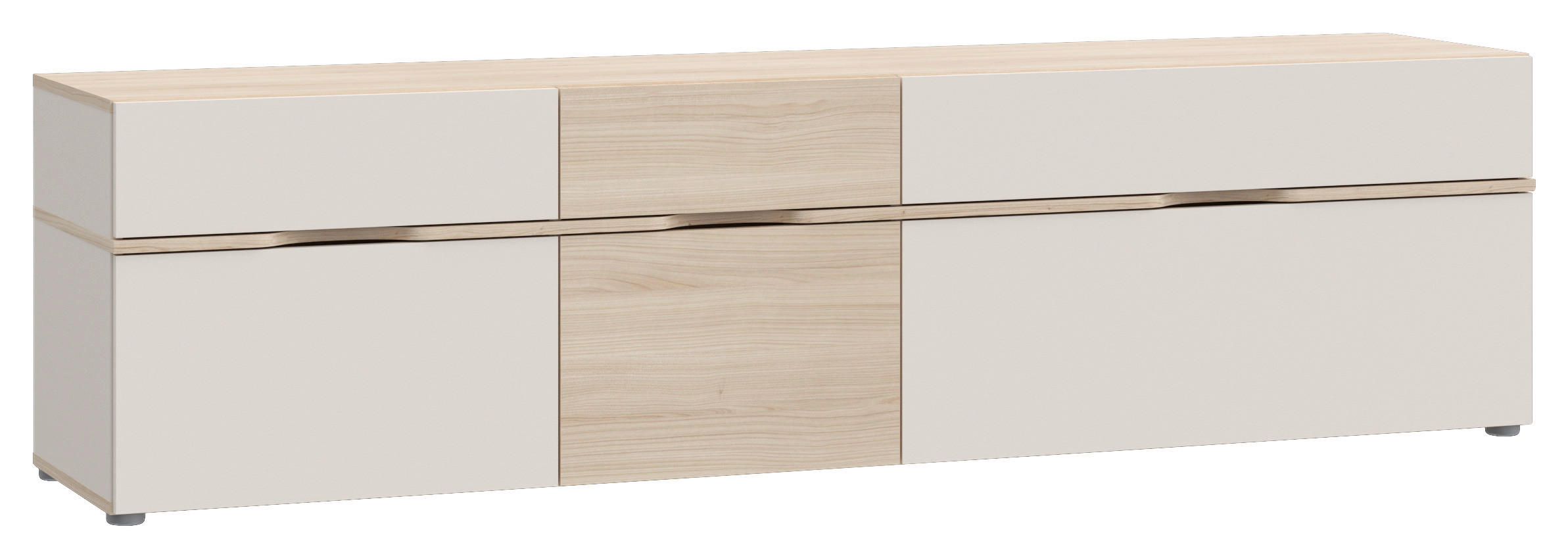 MEDIABÄNK ekfärgad, sandfärgad  189,6/50/41 cm  - sandfärgad/grå, Natur, trämaterial (189,6/50/41cm) - Ti'me