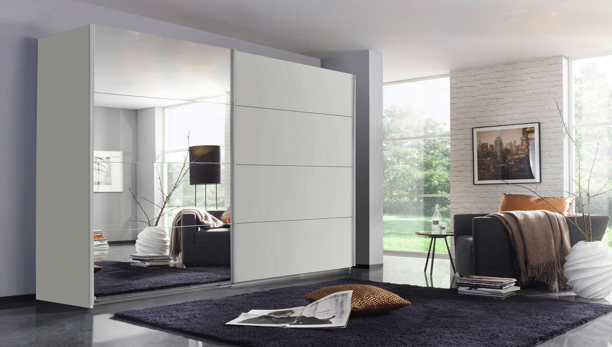 SCHWEBETÜRENSCHRANK  in Grau  - Grau, KONVENTIONELL, Glas/Holzwerkstoff (271/229/62cm) - Xora