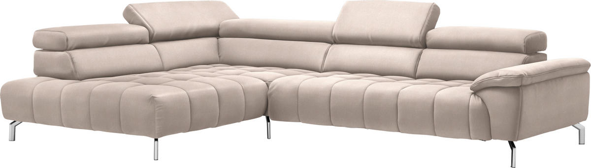 Beldomo Style Ecksofa Chenille Creme 222/323 cm