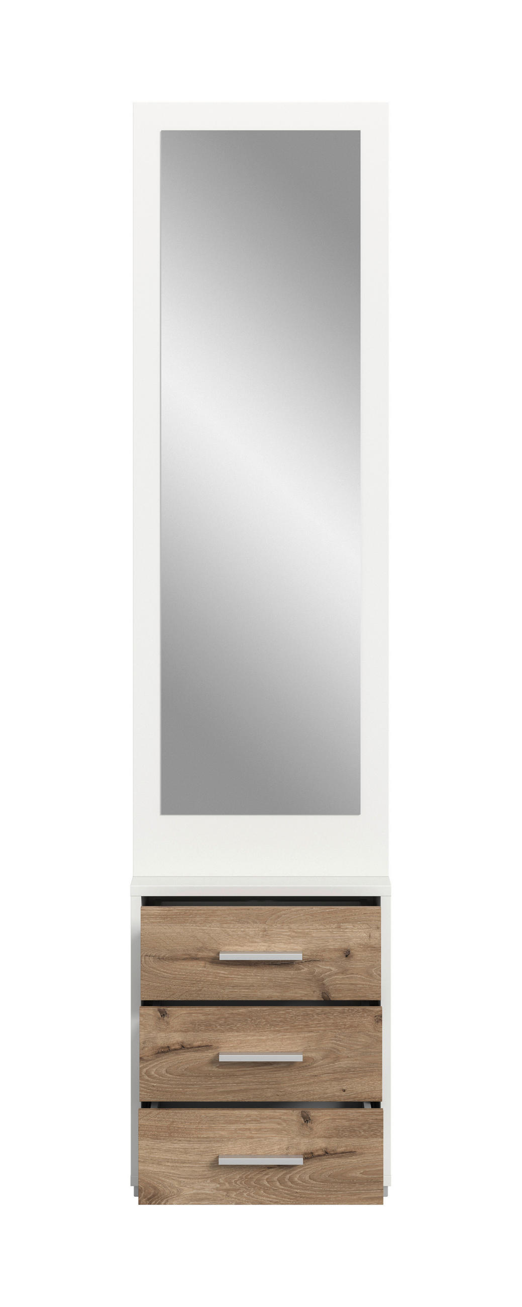 GARDEROBE 2-teilig  in 45/190/38 cm  - Eiche dunkel/Weiß, Design, Holzwerkstoff (45/190/38cm) - Livetastic