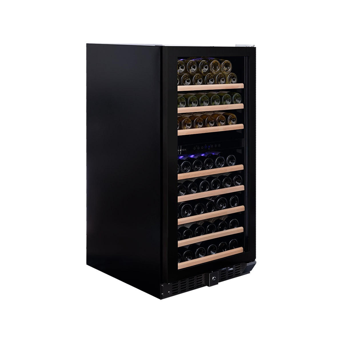 WEINKÜHLSCHRANK DX-94.270DBK  - Schwarz, Basics, Glas/Holz (59,5/121,5/68cm)