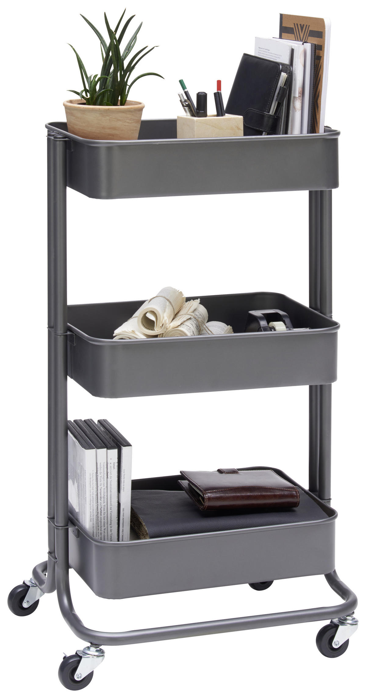 ALLZWECKWAGEN Dunkelgrau  - Dunkelgrau, Design, Metall (43/78,5/35cm) - home24