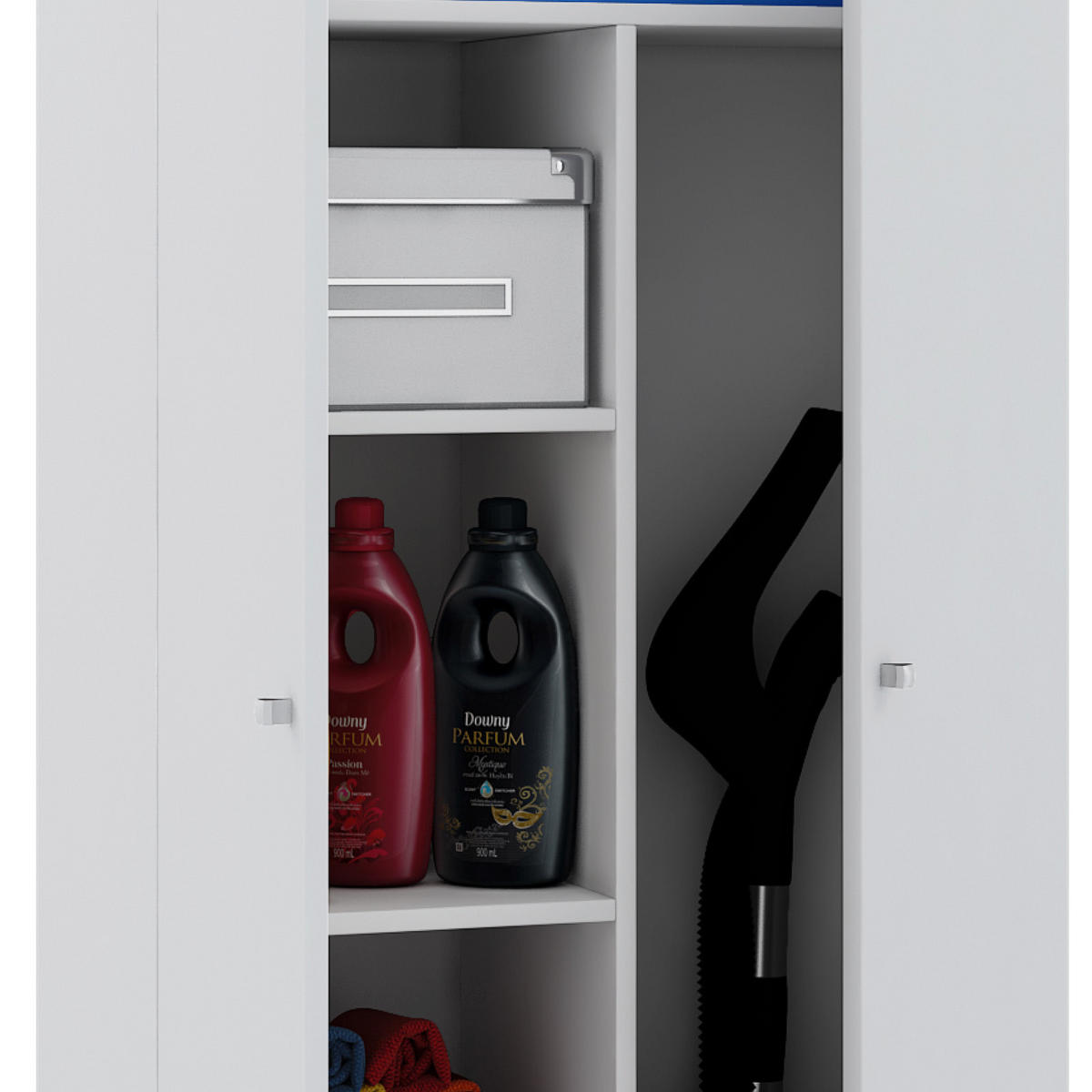 MEHRZWECKSCHRANK 70/238/39 cm  in Weiß  - Silberfarben/Schwarz, MODERN, Holzwerkstoff/Kunststoff (70/238/39cm) - MID.YOU