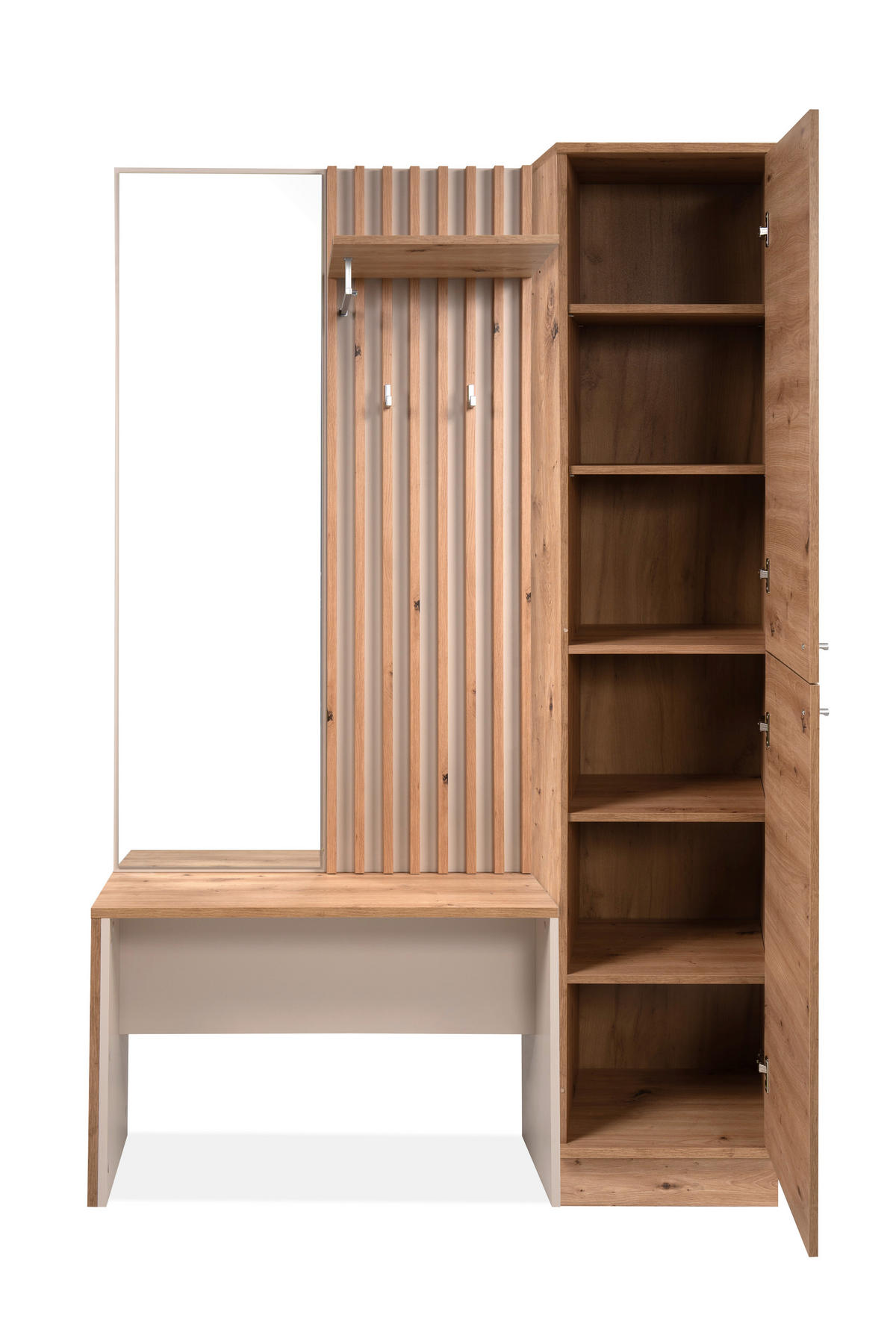 GARDEROBE 122/190/37 cm  - Kaschmir/Eiche Artisan, Modern, Glas/Holzwerkstoff (122/190/37cm) - MID.YOU