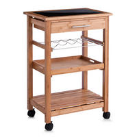 SERVIERWAGEN Bambus Naturfarben  - Naturfarben, Basics, Glas/Holz (58/40/85cm) - Zeller Present