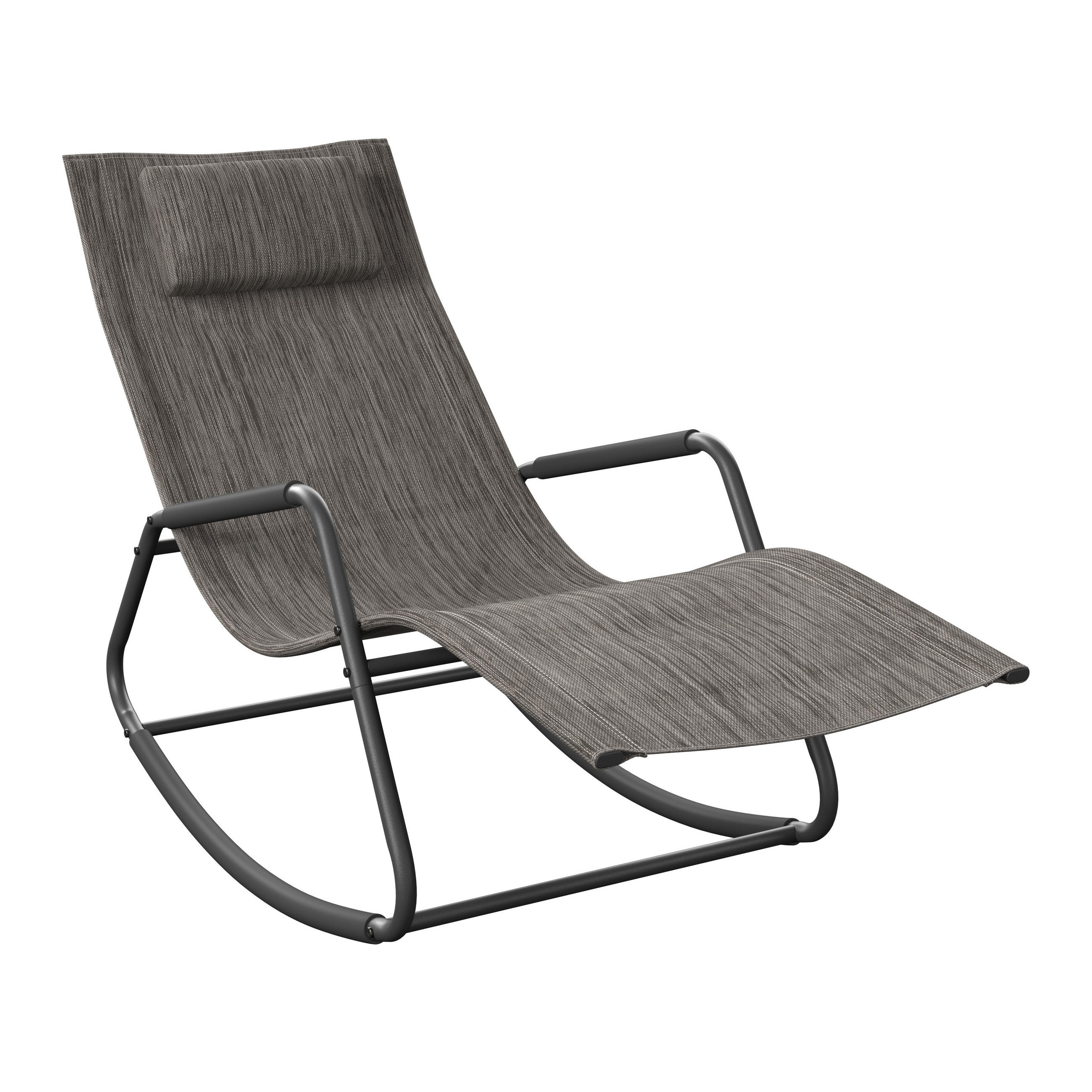 HOUPACÍ LEHÁTKO, antracitová, šedá - šedá/antracitová, Design, kov/textil (57/81/143cm) - Ambia Garden