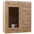 HÄNGEVITRINE in Eichefarben - Eichefarben/Alufarben, KONVENTIONELL, Glas/Holz (89/103,3/37,7cm) - Voleo