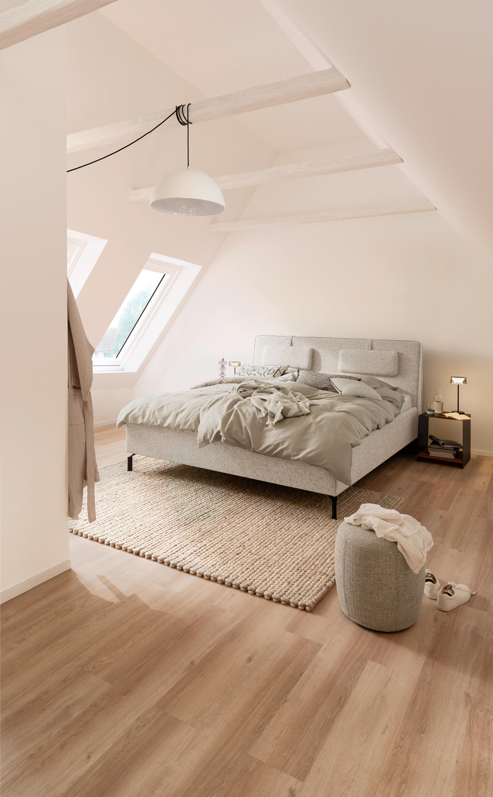 POLSTERBETT MADRID 180/200 cm  in Beige  - Beige/Schwarz, Design, Textil/Metall (180/200cm) - Schöner Wohnen