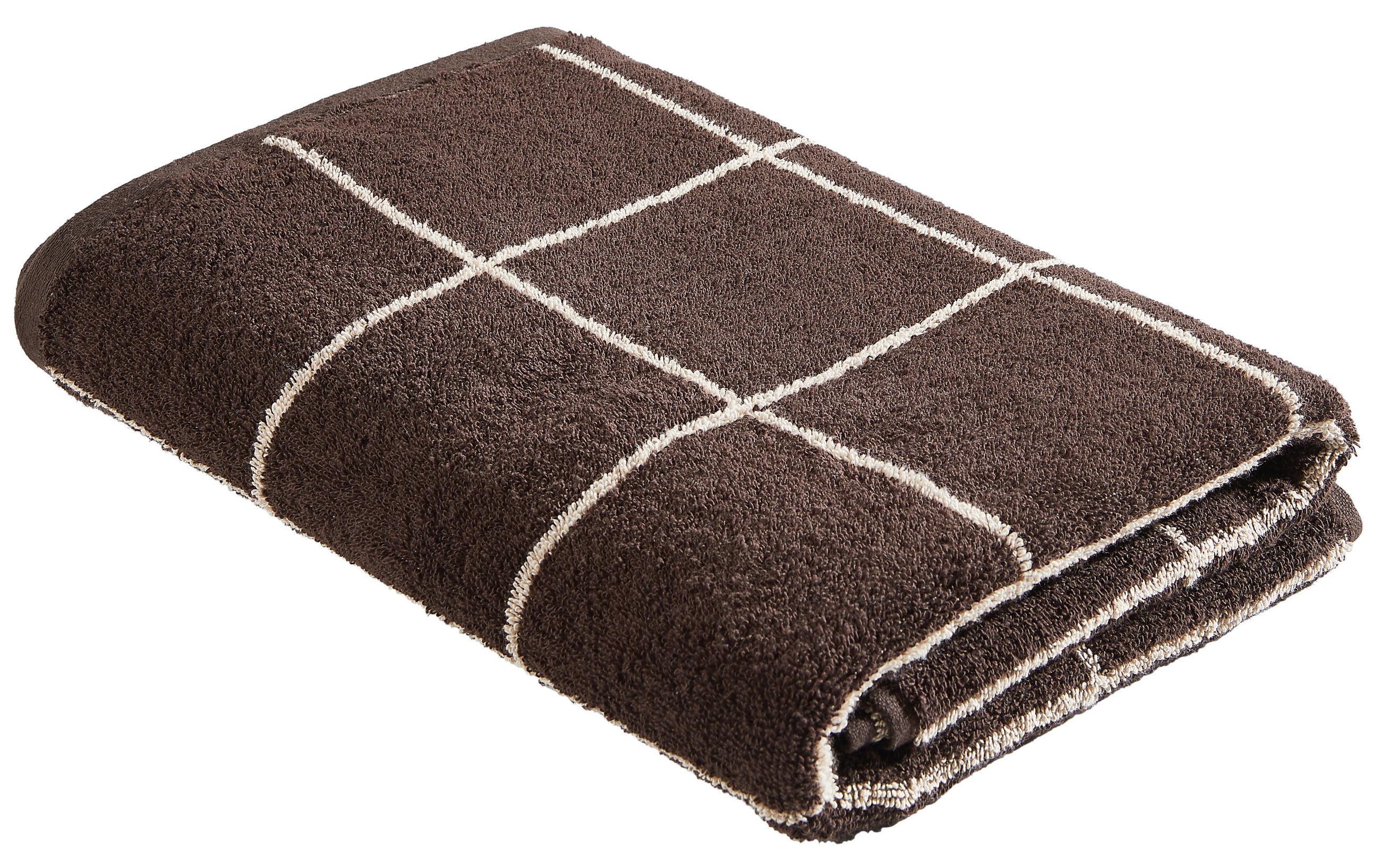 TÖRÖLKÖZŐ 70/140 cm taupe, sötétbarna  - sötétbarna/taupe, Natur, textil (70/140cm) - Bio:Vio