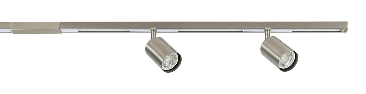 SCHIENENSYSTEM 120/5,5/14 cm  - Nickelfarben, Trend, Kunststoff/Metall (120/5,5/14cm) - Collett's Monde