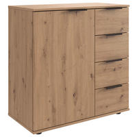 KOMMODE Wimex NADJA  in 81/83/41 cm  - Schwarz/Eiche Artisan, KONVENTIONELL, Holzwerkstoff/Metall (81/83/41cm) - MID.YOU