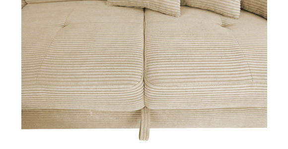 ECKSOFA inkl. Funktionen Creme Cord - Silberfarben/Creme, Design, Textil/Metall (226/257cm) - Xora