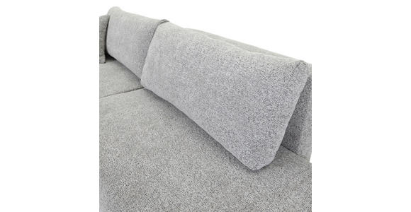 ECKSOFA Grau Flachgewebe Zierkissen, Rückenkissen, Bettkasten, Schlaffunktion, Rücken echt, Liegefläche im Originalstoff  - Schwarz/Grau, KONVENTIONELL, Kunststoff/Textil (145/260cm) - Carryhome