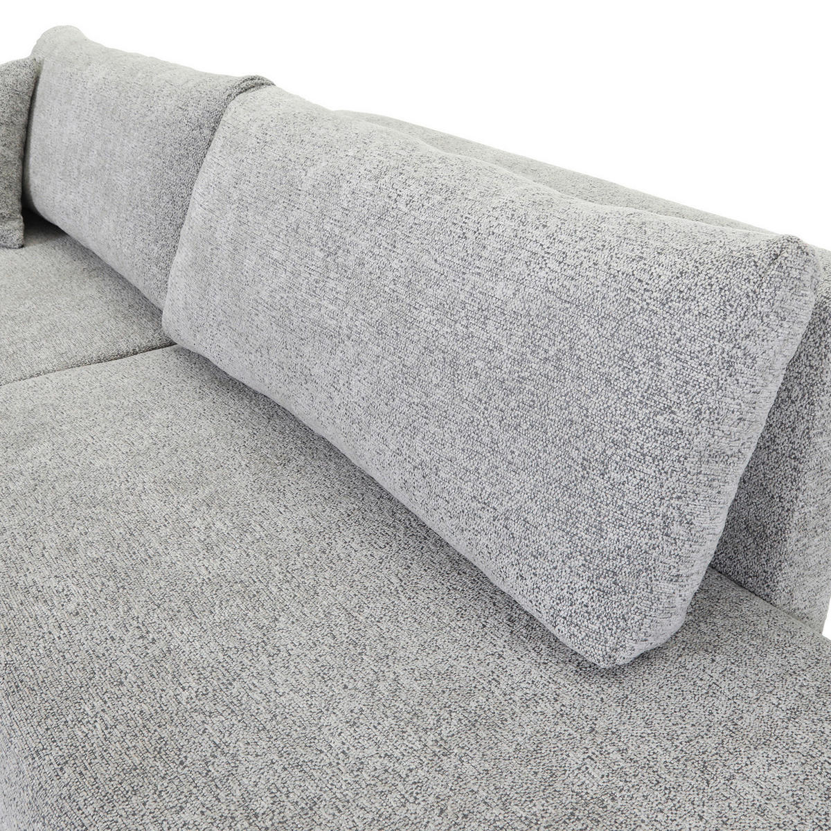 ECKSOFA Grau Flachgewebe Zierkissen, Rückenkissen, Bettkasten, Schlaffunktion, Rücken echt, Liegefläche im Originalstoff  - Schwarz/Grau, KONVENTIONELL, Kunststoff/Textil (145/260cm) - Carryhome