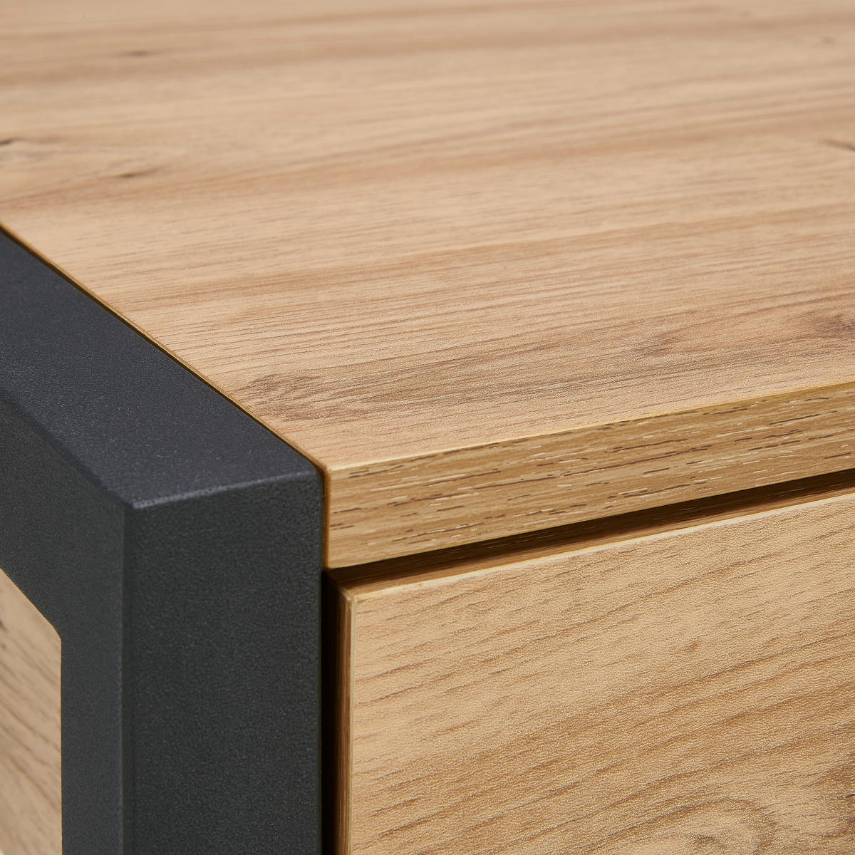 SCHREIBTISCH 140/70/75 cm  in Schwarz, Eiche Artisan  - Schwarz/Eiche Artisan, MODERN, Holzwerkstoff/Metall (140/70/75cm) - MID.YOU