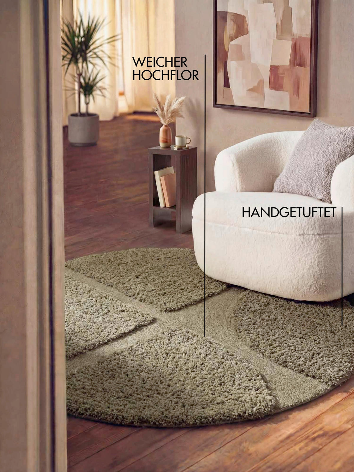 HOCHFLORTEPPICH 150 cm Lambeth Dunkelgrün rund  - Dunkelgrün, Basics, Textil (150cm) - Ted Baker