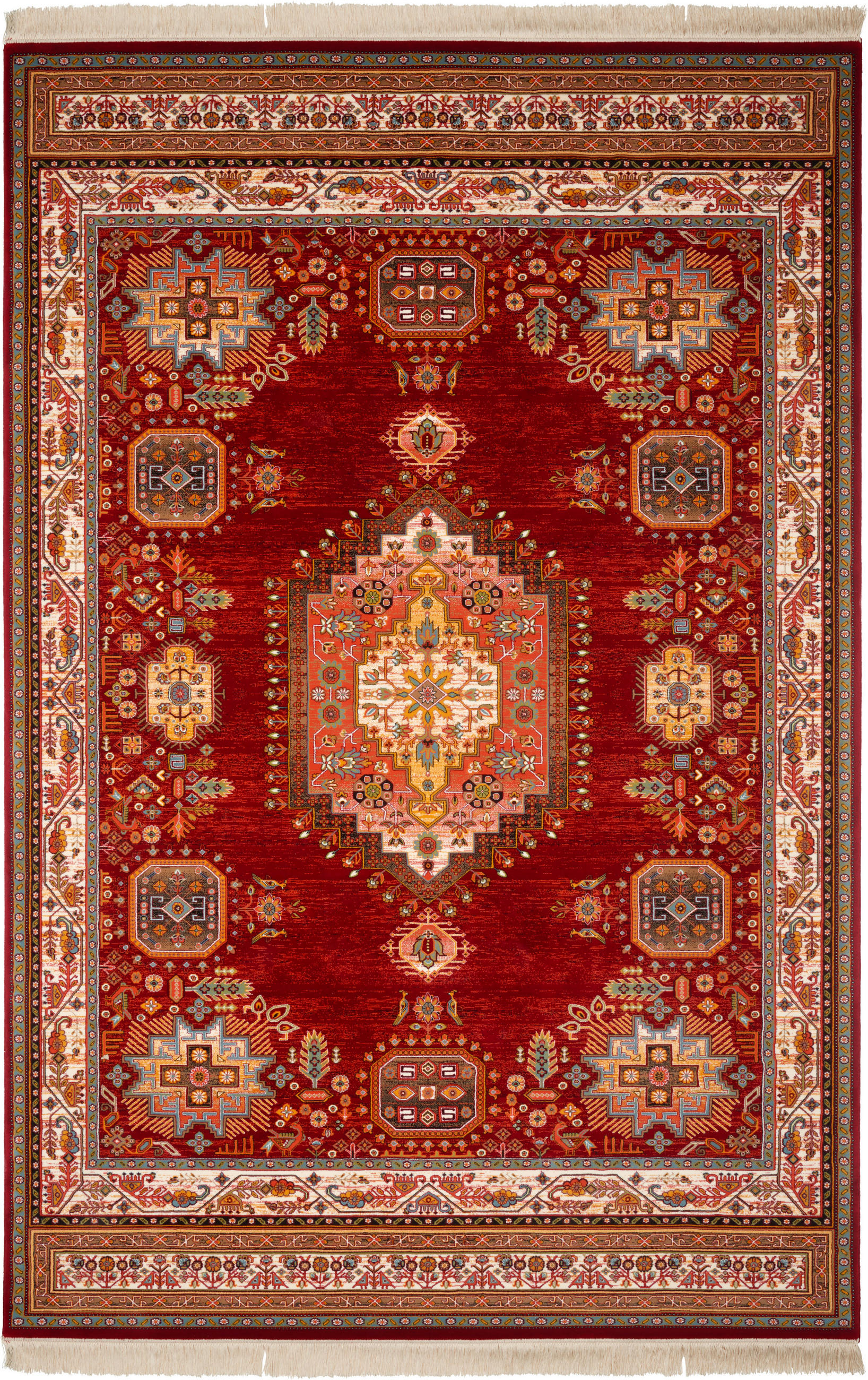 VÄVD MATTA 200/300 cm ABADEH ROT  - röd, Lifestyle, textil (200/300cm) - Cazaris