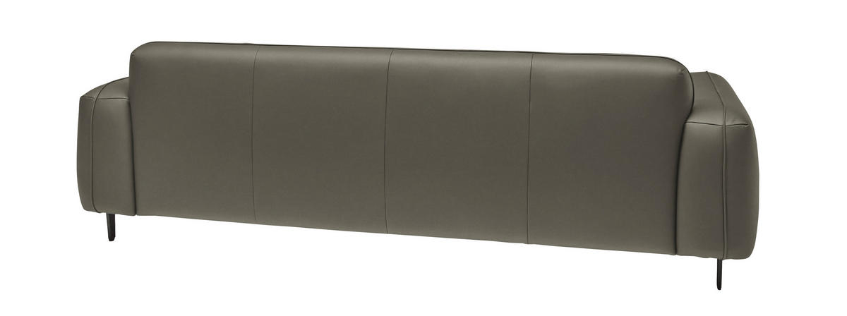 3-SITZER-SOFA  in Echtleder Grau   - Anthrazit/Grau, Design, Leder/Metall (230/70/109cm) - Johann Jakob