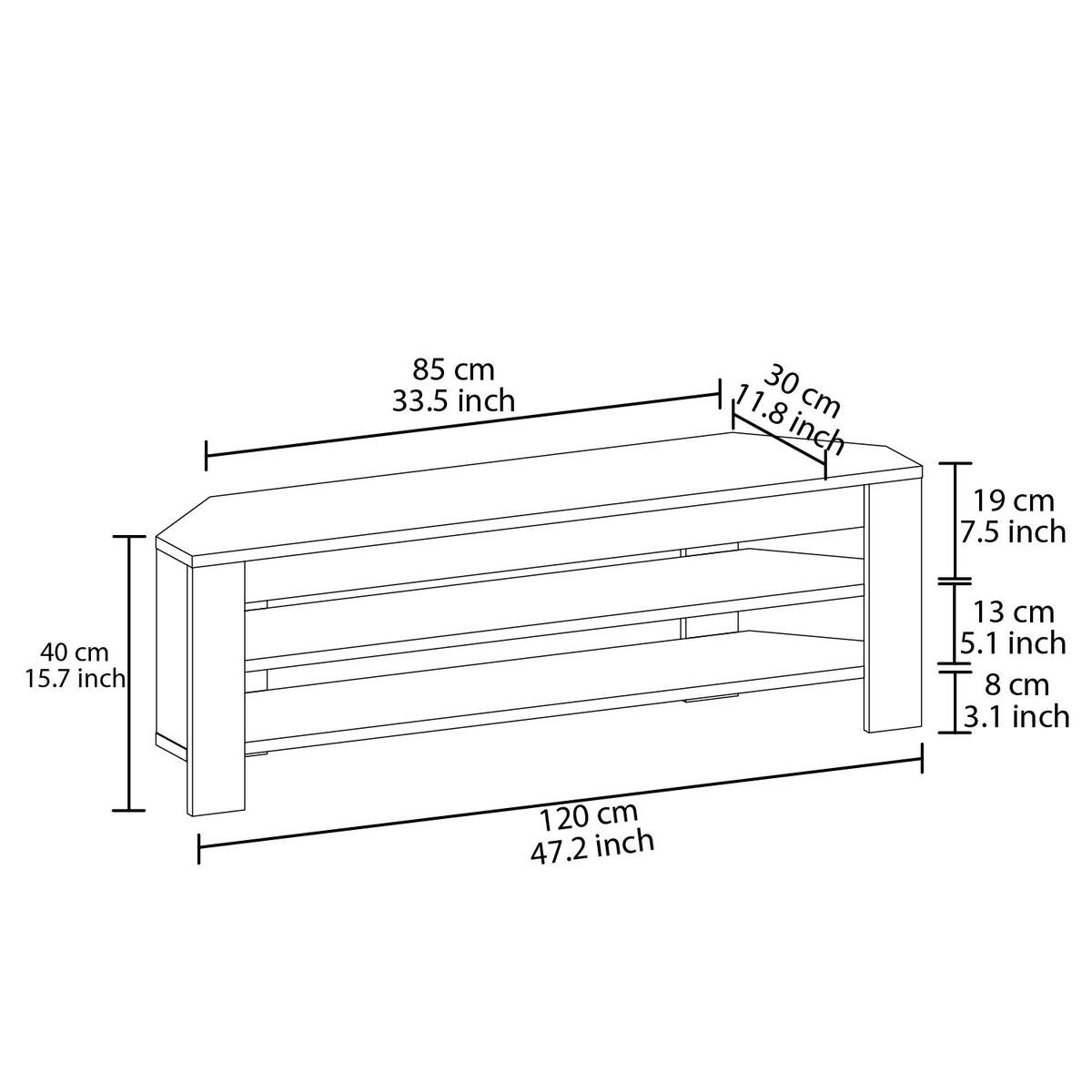TV-ELEMENT - Eichefarben, Design, Holz (30/40/120cm) - Livetastic