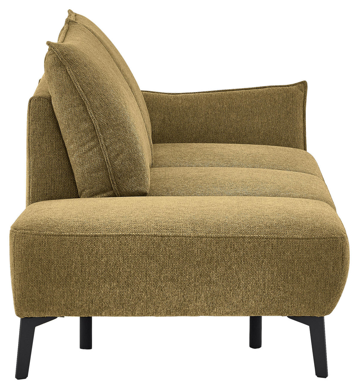 RÉCAMIERE Senfgelb Chenille  - Senfgelb/Schwarz, KONVENTIONELL, Textil/Metall (206/90/92cm) - Elegando
