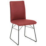 STUHL  in Stahl Mikrofaser Metall, Textil  - Rot/Schwarz, Design, Textil/Metall (46/91/60cm) - Dieter Knoll