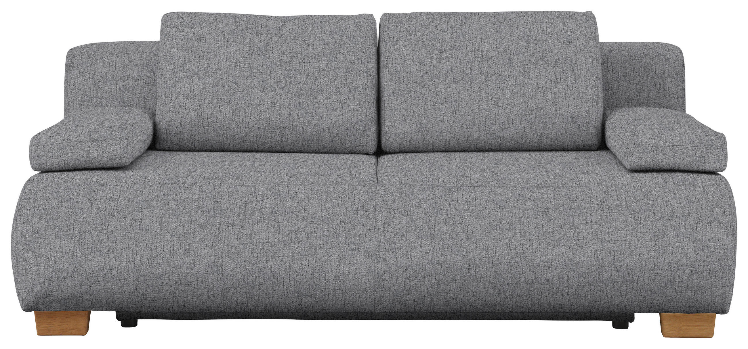 BOXSPRINGSOFA  in Webstoff Hellgrau  - Hellgrau/Naturfarben, MODERN, Holz/Textil (205/93/108cm) - Venda