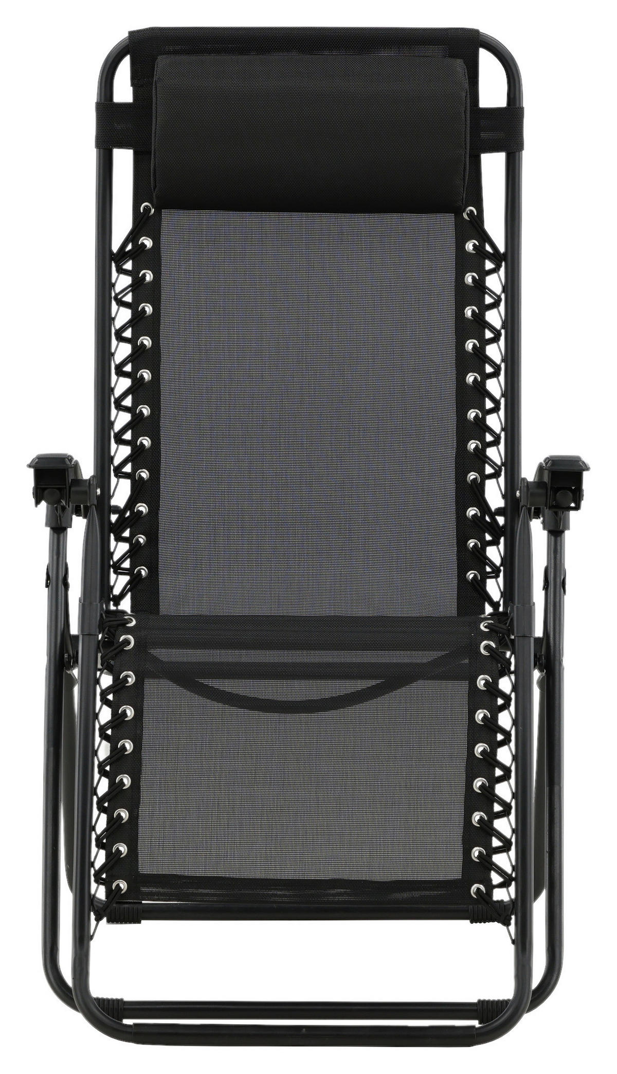 GARTEN-RELAXSESSEL 68/112/90 cm  - Schwarz, KONVENTIONELL, Kunststoff/Textil (68/112/90cm) - Gardenson