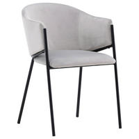 STOLSET 2 styck stål sammet  - ljusgrå/svart, Design, metall/textil (54/80/62cm) - Livetastic